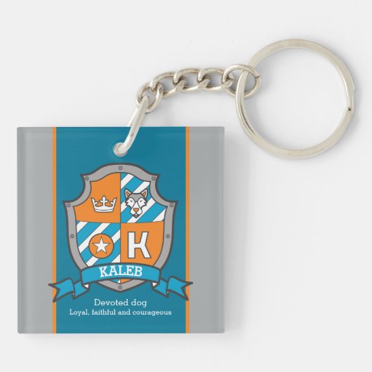 Kaleb Name bedeutet Wappen Bär Brauch Schlüsselanhänger (Rückseite)