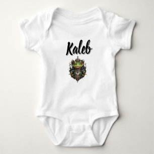 Kaleb Name Mit Steampunk-Frosch, Baby Strampler
