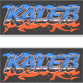 Kaleb Vorname Name Graffiti Aufkleber Sticker (Vorderseite)