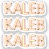 Kalebname in glühenden Neonleuchten x3 Aufkleber (Vorderseite)