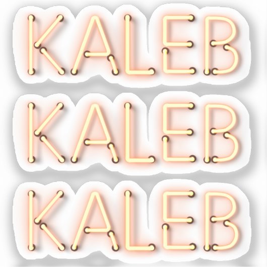 Kalebname in glühenden Neonleuchten x3 Aufkleber (Vorderseite)