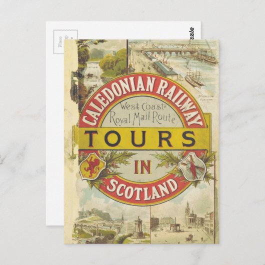 Kaledonische Eisenbahn. Touren in Schottland. Postkarte (Vorne/Hinten)