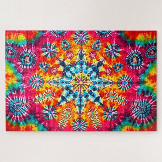 "Kaleido-Dye", fractal, abstract, psychedelic Puzzle (Horizontal)