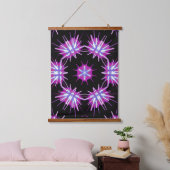 Kaleido Starburst – Purple Pattern Tapestry Wandteppich Mit Holzrahmen (Schlafzimmer)