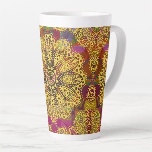 Kaleidocopic Golden Mandala Milchtasse (Rechte Ecke)