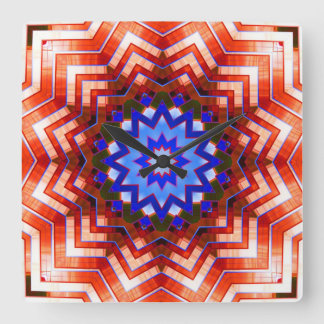 Kaleidoscope Art 12 Wall Clocks & Numeral Options Quadratische Wanduhr