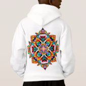 Kaleidoscope Burst: A Modern Tribal Mandala Hoodie (Rückseite)