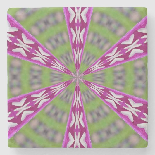 Kaleidoscope Dahlia Steinuntersetzer (Vorderseite)