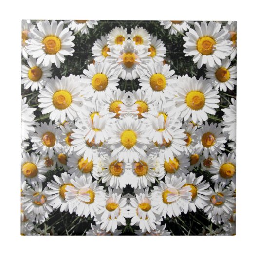 Kaleidoscope Daisies Pattern Fliese (Vorderseite)