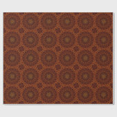 Kaleidoscope Design Dark Brown Floral Pattern Geschenkpapier (Flach)