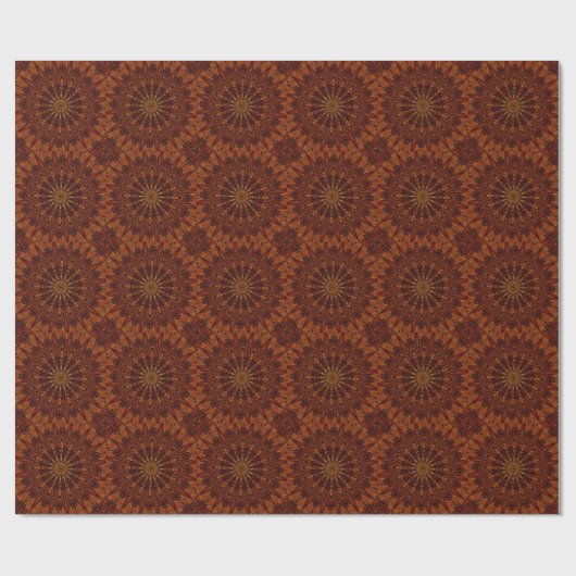 Kaleidoscope Design Dark Brown Floral Pattern Geschenkpapier (Flach)