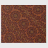 Kaleidoscope Design Dark Brown Floral Pattern Geschenkpapier (Flach)