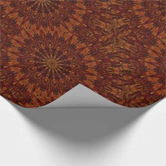 Kaleidoscope Design Dark Brown Floral Pattern Geschenkpapier (Ecke)