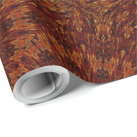 Kaleidoscope Design Dark Brown Floral Pattern Geschenkpapier (Rolleneckpunkt)