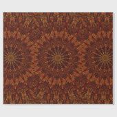 Kaleidoscope Design Dark Brown Floral Pattern Geschenkpapier (Flach)