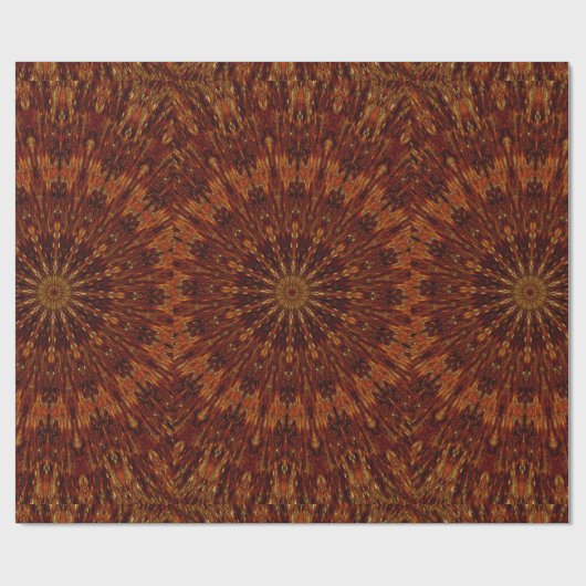 Kaleidoscope Design Dark Brown Floral Pattern Geschenkpapier (Flach)