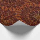 Kaleidoscope Design Dark Brown Floral Pattern Geschenkpapier (Ecke)