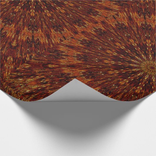 Kaleidoscope Design Dark Brown Floral Pattern Geschenkpapier (Ecke)