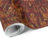 Kaleidoscope Design Dark Brown Floral Pattern Geschenkpapier (Rolleneckpunkt)