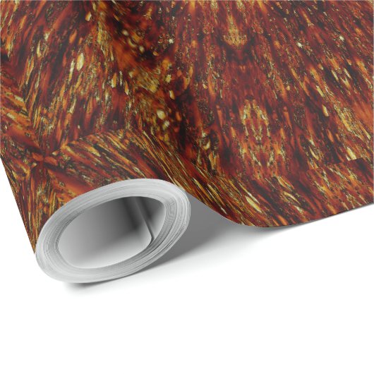 Kaleidoscope Design Dark Brown Floral Pattern Geschenkpapier (Rolleneckpunkt)