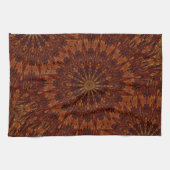 Kaleidoscope Design Dark Brown Floral Pattern Geschirrtuch (Horizontal)