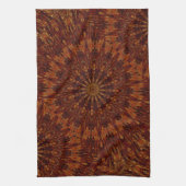 Kaleidoscope Design Dark Brown Floral Pattern Geschirrtuch (Vertikal)