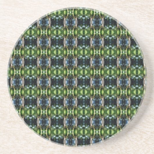 Kaleidoscope Grün Sandstein Untersetzer (Vorne)