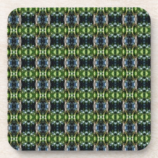 Kaleidoscope Grün Untersetzer (Vorderseite)