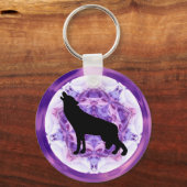 Kaleidoscope Howling Wolf Schlüsselanhänger (Vorderseite)