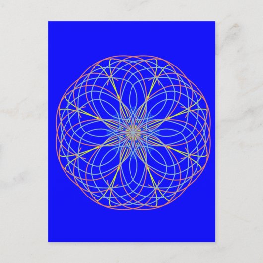 Kaleidoscope Mandala Art Blue Postkarte (Vorderseite)