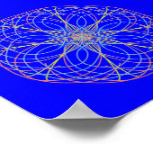 Kaleidoscope Mandala Art Energy Ball Blue Poster (Ecke)