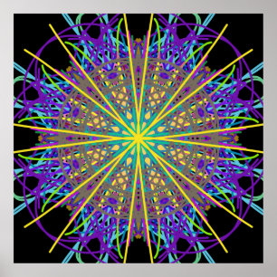 Kaleidoscope Mandala Art Energy Blume Poster