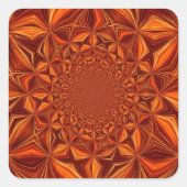 Kaleidoscope Red Digital Art Pattern-67546 Quadratischer Aufkleber (Vorderseite)