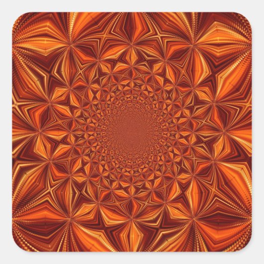 Kaleidoscope Red Digital Art Pattern-67546 Quadratischer Aufkleber (Vorderseite)