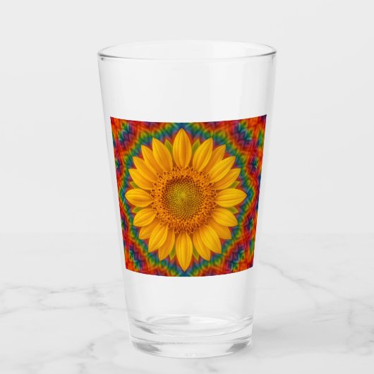 Kaleidoscope Sunflower  Glas (Vorderseite)