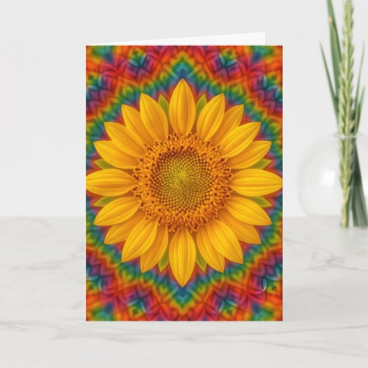 Kaleidoscope Sunflower  Karte (Vorderseite)