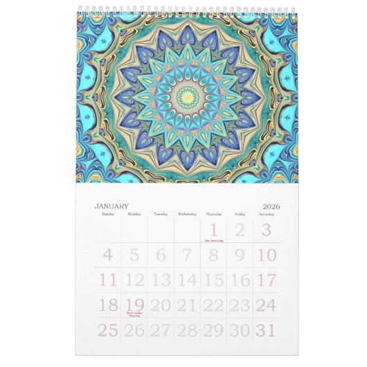 Kaleidoskop 12 Monate Kalender (Jan 2026)