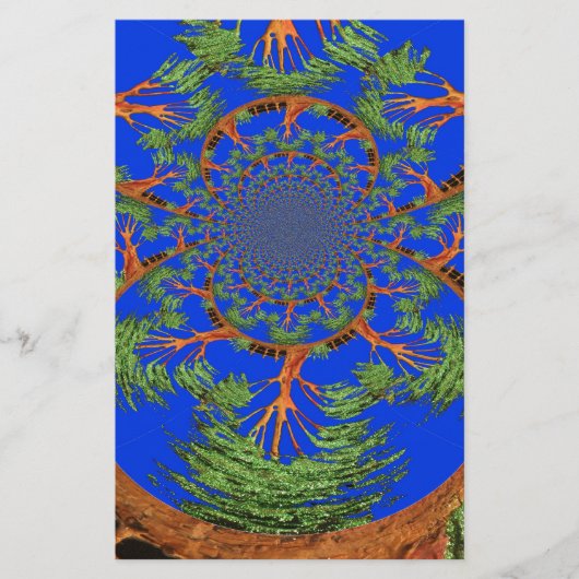 Kaleidoskop Acacia Tree Art Print/Graphic Briefpapier (Vorderseite)