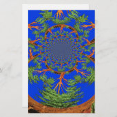 Kaleidoskop Acacia Tree Art Print/Graphic Briefpapier (Vorne/Hinten)