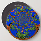 Kaleidoskop Acacia Tree Art Print/Graphic Button (Vorne & Hinten)