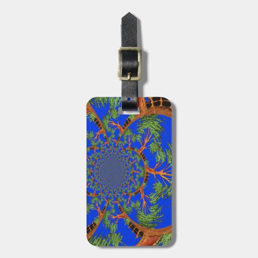 Kaleidoskop Acacia Tree Art Print/Graphic Gepäckanhänger (Vorderseite vertikal)