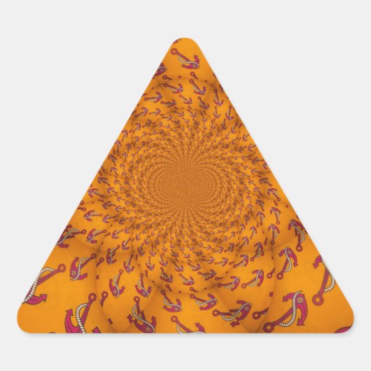 Kaleidoskop Anchor Art Print Dreieckiger Aufkleber (Vorderseite)
