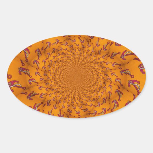 Kaleidoskop Anchor Art Print Ovaler Aufkleber (Vorderseite)