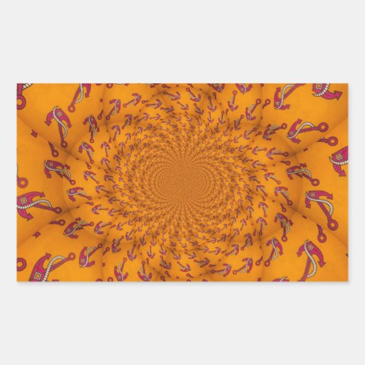 Kaleidoskop Anchor Art Print Rechteckiger Aufkleber (Vorderseite)