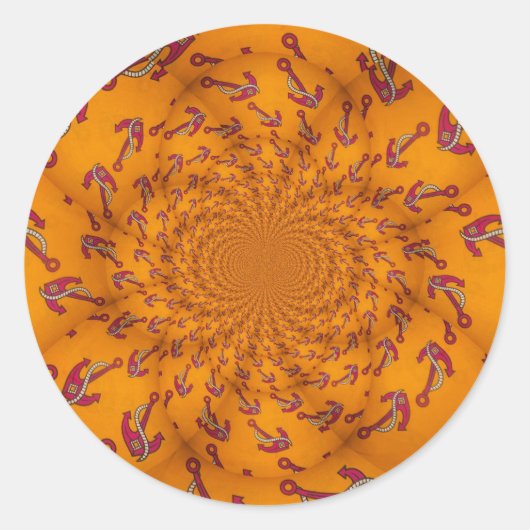 Kaleidoskop Anchor Art Print Runder Aufkleber (Vorderseite)