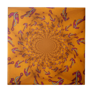 Kaleidoskop-Anker-Kunstprint Fliese