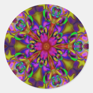 Kaleidoskop Apophysis Fraktal Art II Runder Aufkleber