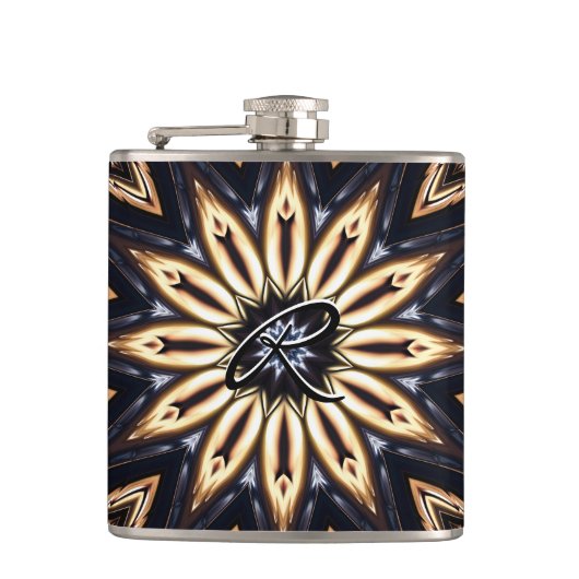 Kaleidoskop Art 16 Wrapped Flask Flachmann (Vorderseite)