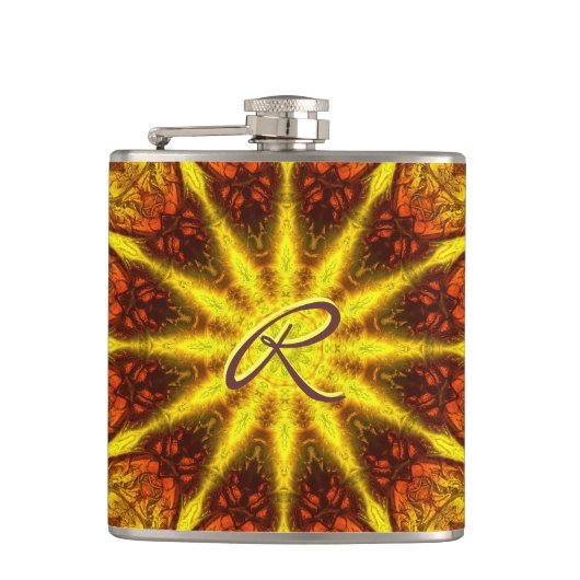 Kaleidoskop Art 5 Wrap Flasche Flachmann (Vorderseite)
