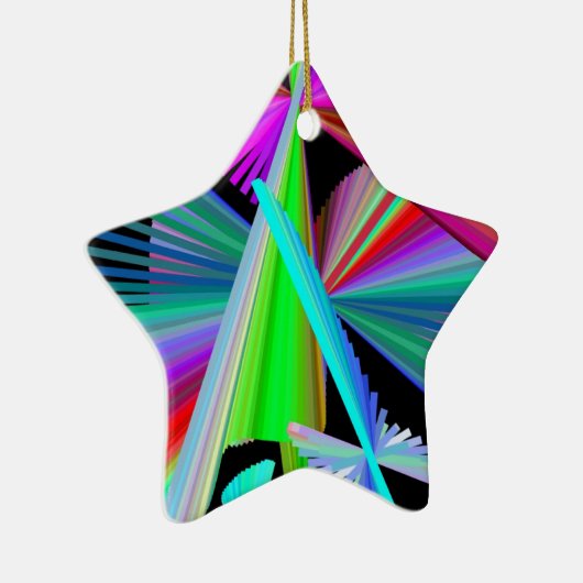 Kaleidoskop Art Red Green Lila Blue Keramikornament (Rechts)